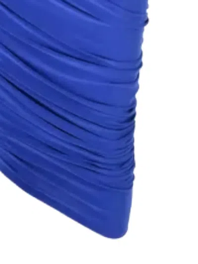 Norma Kamali Draped-design Asymmetric Dress In Blue