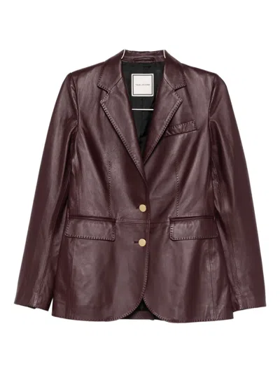 Tagliatore Button Lambskin Jacket In Red