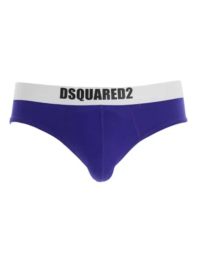 Dsquared2 Logo-waistband Briefs In Blue