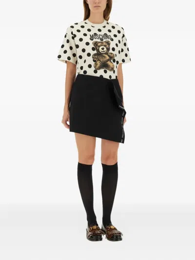 Moschino Wool Wrap Skirt In Black