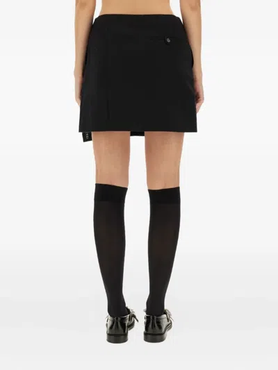 Moschino Wool Wrap Skirt In Black