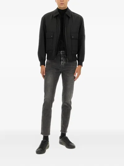 Hugo Boss Boss Bomber Jacket With Removable Lining In Black