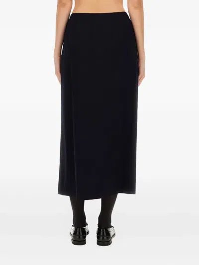 Moschino High Waist Pleated Midi Skirt Toggle In Black