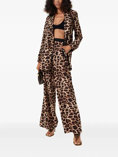 Mystique Safari Animal-print Blazer In Black