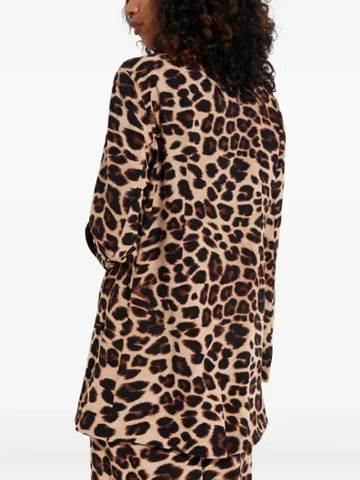 Mystique Safari Animal-print Blazer In Black