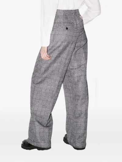 Kenzo Check Tailored Trousers In Gray