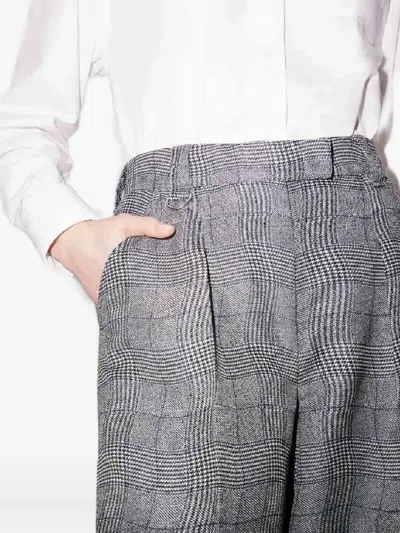 Kenzo Check Tailored Trousers In Gray