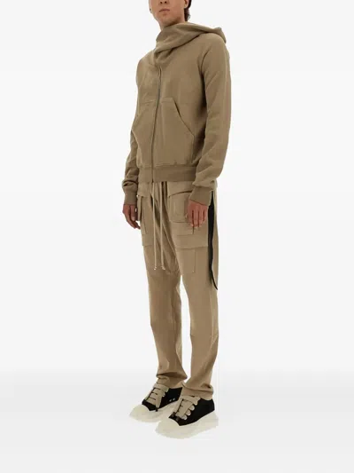Rick Owens Drkshdw Asymmetrical Zipper Sweatshirt In Brown