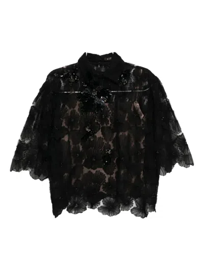 Biyan Beaded Blouse In Black