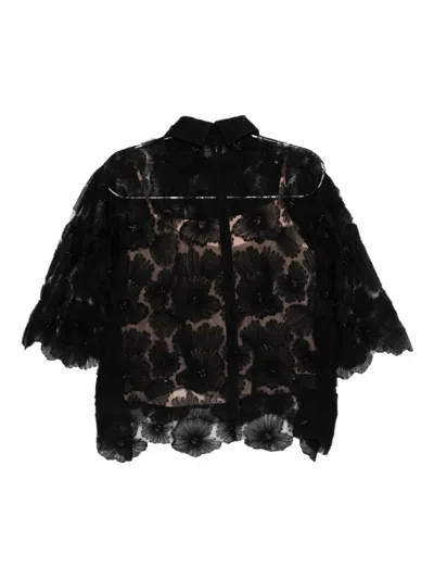 Biyan Beaded Blouse In Black