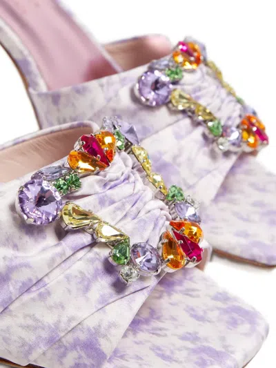 Sophia Webster Crystal-embellished Floral Sandals In Blue