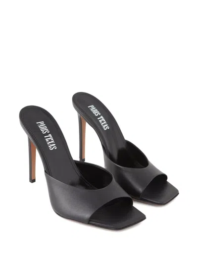 Paris Texas 105mm Square Toe Heeled Sandals In Black