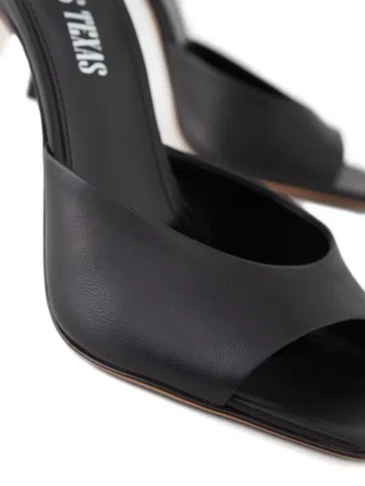 Paris Texas 105mm Square Toe Heeled Sandals In Black