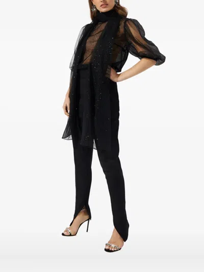 Bronx And Banco Fairy Noir Crystal-embellished Scarf-detail Body In Black