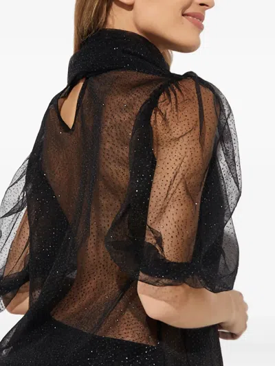 Bronx And Banco Fairy Noir Crystal-embellished Scarf-detail Body In Black