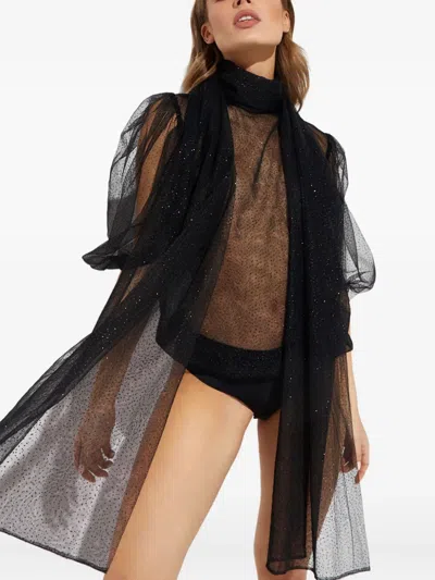 Bronx And Banco Fairy Noir Crystal-embellished Scarf-detail Body In Black