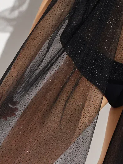 Bronx And Banco Fairy Noir Crystal-embellished Scarf-detail Body In Black