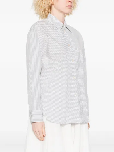 Forte Forte Striped Cotton Shirt In Blue