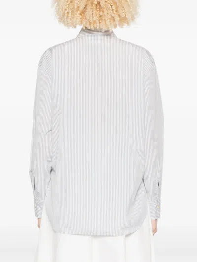 Forte Forte Striped Cotton Shirt In Blue