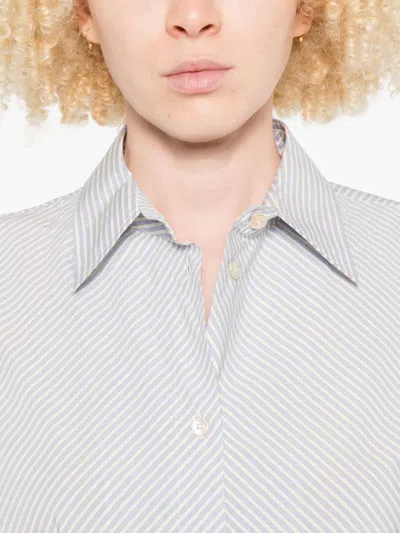 Forte Forte Striped Cotton Shirt In Blue