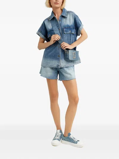 One Teaspoon Buttoned Flap-pocket Shirt In Blue