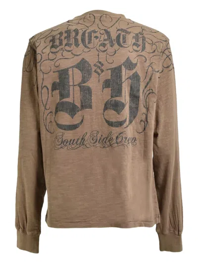 Breath Skull-graphic T-shirt In Brown