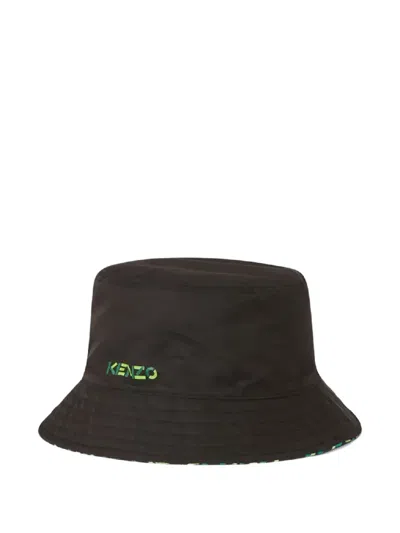 Kenzo Monogram Reversible Bucket Hat In Green