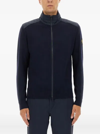 Belstaff Kelby Padded-detail Cardigan In Blue