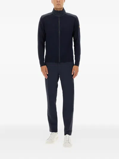 Belstaff Kelby Padded-detail Cardigan In Blue