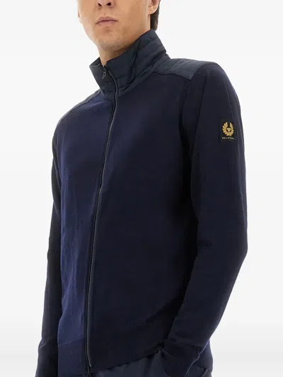 Belstaff Kelby Padded-detail Cardigan In Blue
