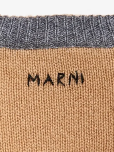 Marni Colour-block Asymmetric Jumper In Brown