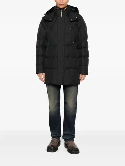 Moose Knuckles Hooded Zip-fastening Coat In Black