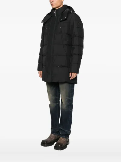 Moose Knuckles Hooded Zip-fastening Coat In Black