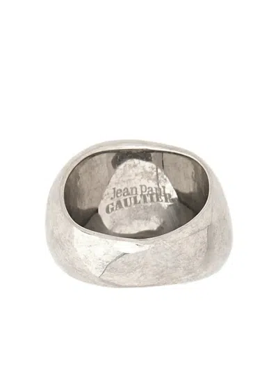 Jean Paul Gaultier Signature Ring Polished Finish In Metallic