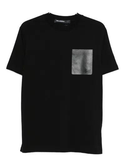 Karl Lagerfeld Chest-pocket T-shirt In Black