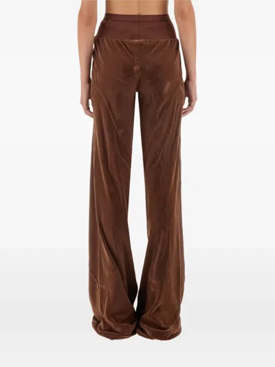 Rick Owens Concordians Bias Trousers In Brown