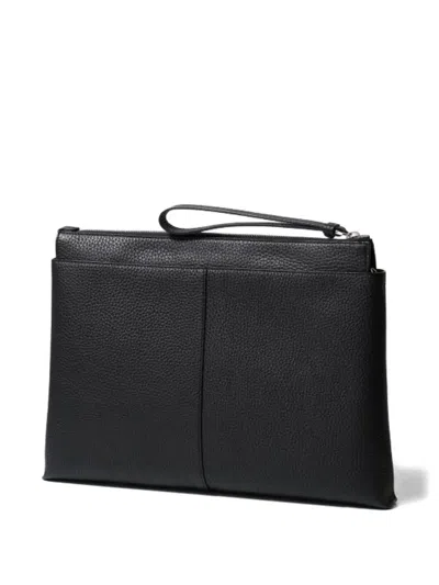 Tod's Medium Leather Document Holder In Black