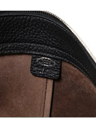 Tod's Medium Leather Document Holder In Black