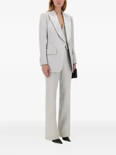 Tom Ford Buttoned Sleeveless Waistcoat In Gray