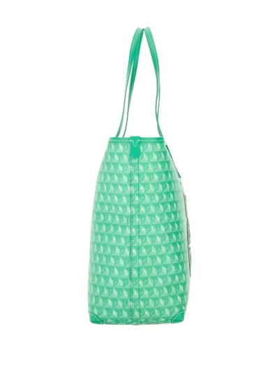 Anya Hindmarch Tote Bag With Bold Script And Textured Pattern In Green