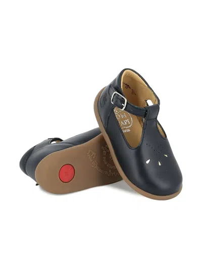 Pom D'api Baby Boys Leather Stand-up Salome Booties In Blue