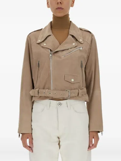 束腰不对称拉链夹克