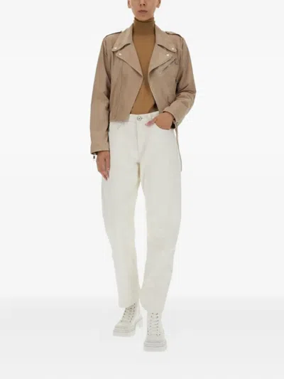 束腰不对称拉链夹克