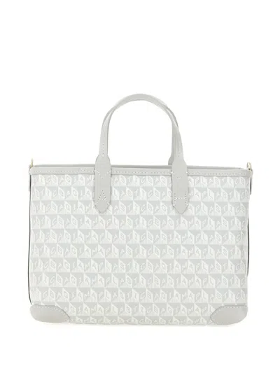Anya Hindmarch Printed Canvas Xs I Am A Plastic Bag Handbag In White