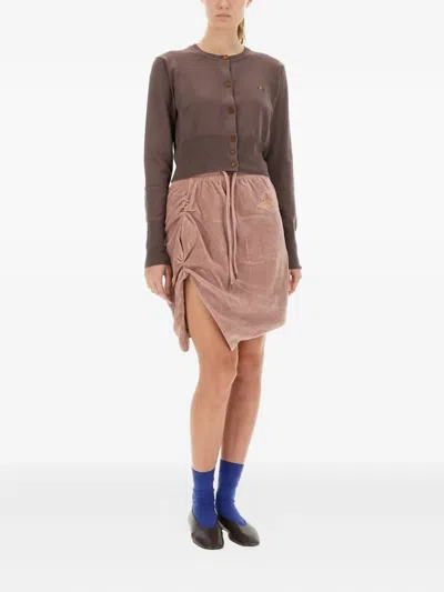 Vivienne Westwood Cardigan Bea In Misto Cotone Marrone  Donna In Brown