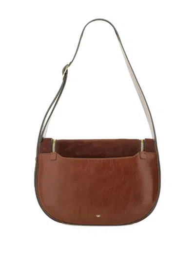 Anya Hindmarch Shoulder Bag With Adjustable Strap And Front Pocket In Brown