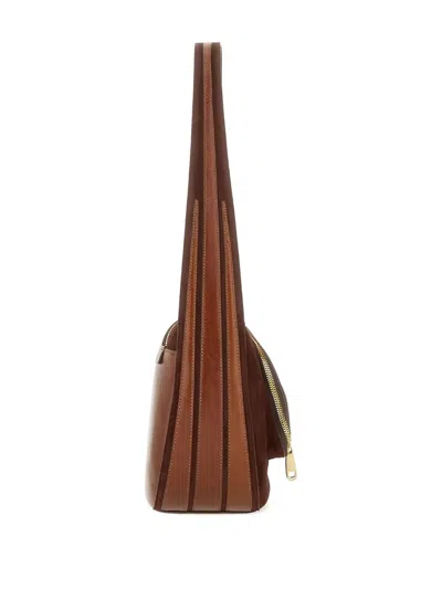 Anya Hindmarch Shoulder Bag With Adjustable Strap And Front Pocket In Brown