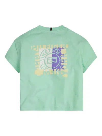 Tommy Hilfiger Junior Round-neck Graphic T-shirt In Green