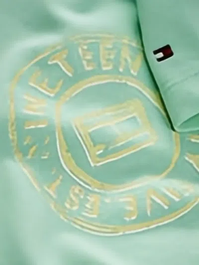 Tommy Hilfiger Junior Round-neck Graphic T-shirt In Green