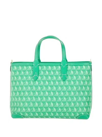 Anya Hindmarch Compact Recycled Canvas Tote Bag With Playful Pattern In Green